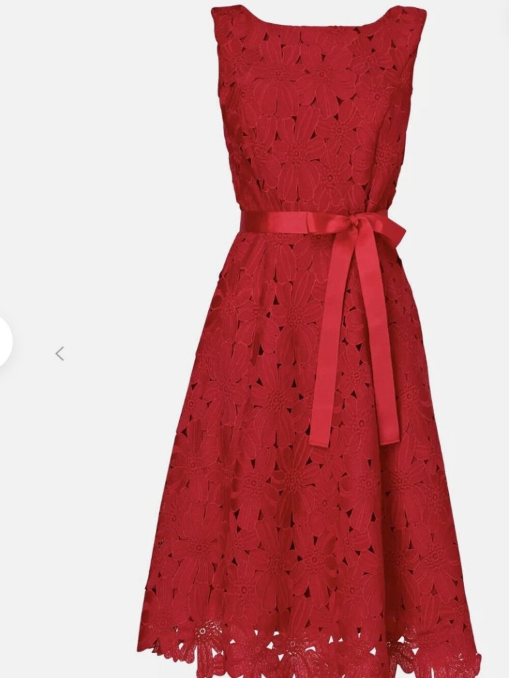 Phase Eight Fabia Embroidered Dress In Lipstick Red Floral Applique US6 UK10